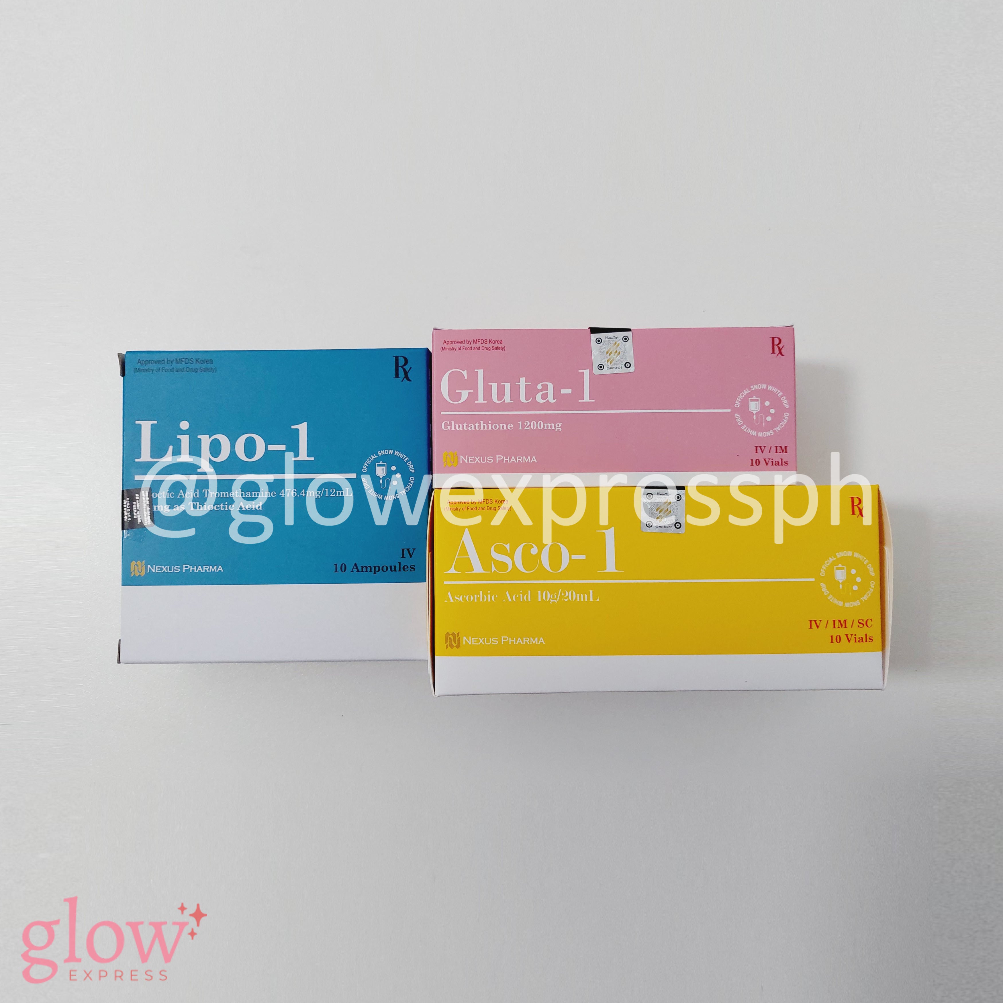 snow glow glutathione & Collagen Gluta Drip with Vitamin C & B-Complex Snow White Trio Glow