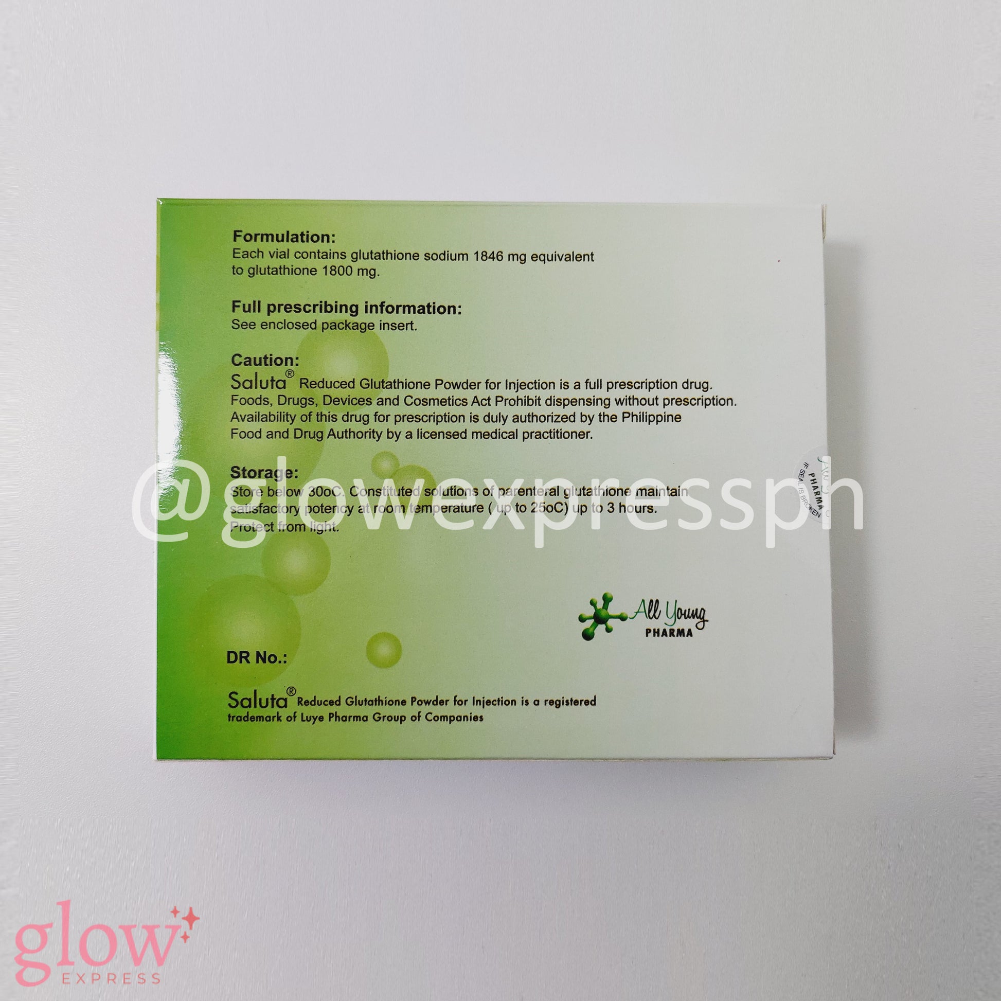 Saluta 1800mg (All Young) Glow Express Ph Saluta 1800mg (All Young) Glow Express Ph
