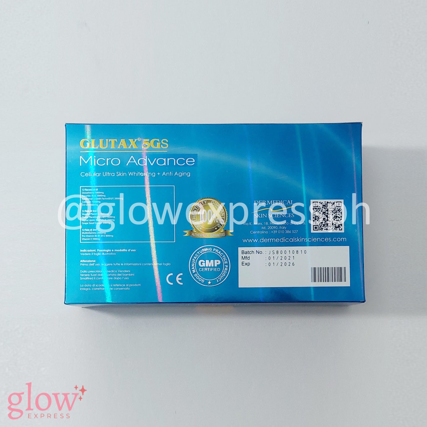 glutax 5gs micro advance glutathione 5000mg benefits Glutax 1000000GX